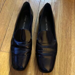 Stuart Weitzman Navy Patent Lth Loafers - Size 6 1/2